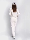 Insulated tracksuit for women sweatshirt and loose pants ecru FI762